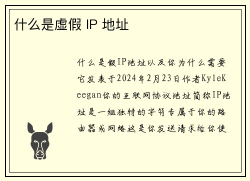 什么是虚假 IP 地址 