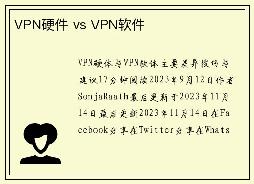 VPN硬件 vs VPN软件 